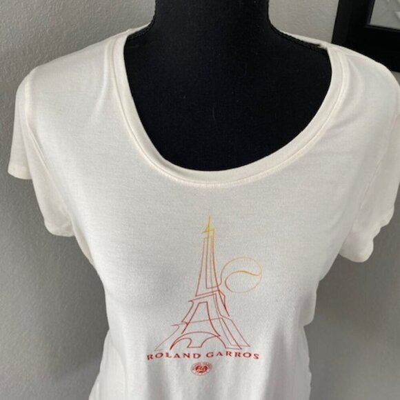 ROLAND GARROS Paris Tennis French Open Ivory T-Shirt Medium - Picture 7 of 12